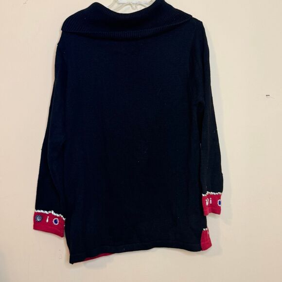 Vtg Victoria jones Ugly Christmas Sweater Womens Large Oversized Multicolor - Picture 5 of 5